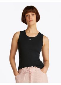 Damen Tanktop "TJW ESSENTIAL RIB TANK EXT", schwarz, casual, Gr. XXL, Tommy Jeans CURVE, unifarben, Rippware, Obermaterial: 95% Baumwolle, 5%