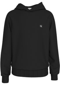 Jungen Sweatshirt "MONOGRAM MINI BADGE HOODIE", schwarz, casual, Gr. 6, Calvin Klein Jeans, unifarben, Sweatware, Obermaterial: 86% Baumwolle, 14%