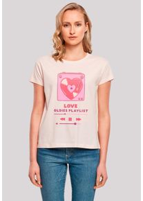 F4NT4STIC Damen T-Shirt "Love Oldies Playlist Valentinstag", pink, casual, Gr. L, Obermaterial: 100% Baumwolle, Shirts, Premium Qualität