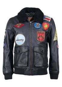 Top Gun Herren Lederjacke "TG20201007", schwarz, Gr. M, Obermaterial: 100% Leder, Lamm / Futter: 100% Baumwolle / Ärmelfutter: 100% Polyester /