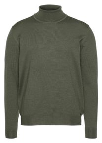 OLYMP Herren Rollkragenpullover "OLYMP Strick Casual", grün, Gr. S, Feinstrick, Obermaterial: 100% Schurwolle, Pullover, in weicher Feinstrickqualität