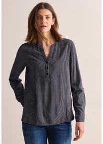 Cecil Damen Langarmbluse, blau, casual, Gr. S, gestreift, Stoff, 100% Viskose, Blusen