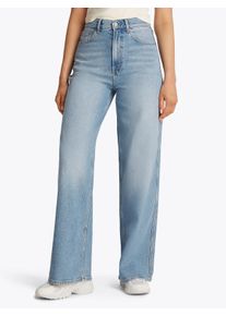 Tommy Jeans Damen Weite Jeans "Claire High Rise", blau, casual, Gr. 30, unifarben, Denim/Jeans, Obermaterial: 81% Baumwolle, 18% Lyocell, 1%