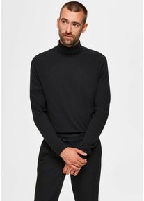 Selected Homme Herren Rollkragenpullover "SLHBERG ROLL NECK NOOS", schwarz, modisch, Gr. XXL, unifarben, Strick, Obermaterial: 100% Baumwolle,