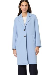 Zero Damen Langmantel "Zero Scuba-Mantel mit Reverskragen", blau, casual, Gr. 36, unifarben, Stoff, Obermaterial: 72% Polyester, 23% Viskose, 5%