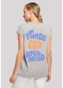 F4NT4STIC Damen T-Shirt "Peace Love and Open Mind", grau, casual, Gr. S, Obermaterial: 100% Baumwolle, Shirts, Print