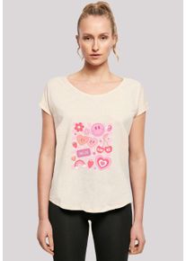 F4NT4STIC Damen T-Shirt "Retro Valentinstag Herz Rainbow Fruits", weiß, casual, Gr. XS, Obermaterial: 100% Baumwolle, Shirts, Premium Qualität