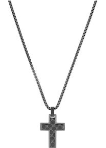JOOP! JOOP Herren Kette mit Anhänger "Kreuz, 2038992", Edelstahl, L: 60cm B: 2,5mm, grau, Edelstahl, B:2,5mm, Halsketten