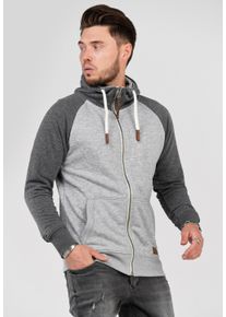 behype Herren Sweatjacke "HENRAY", grau, casual, Gr. S, mehrfarbig, 70% Baumwolle, 30% Polyester, Sweatjacken, mit erhöhtem Kragen