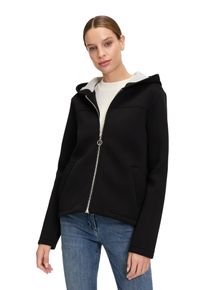 AMBER & JUNE AMBER & JUNE Damen Outdoorjacke "Amber & June Übergangsjacke mit Kapuze", schwarz, casual, Gr. 42, Obermaterial: 95% Viskose, 5% Elasthan., Jacken
