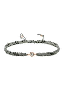 Elli Damen Armband "Nylonband Glas Kristalle Weiß 925 Sterling Silber", 16cm,mit Steinen, Silber 925 (Sterlingsilber), grau, Silber 925