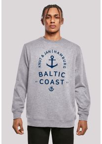 F4NT4STIC Herren Kapuzenpullover "Ostsee Logo Knut & Jan Hamburg", grau, casual, Gr. 5XL, Obermaterial: 50% Baumwolle, 50% Polyester, Pullover, Print