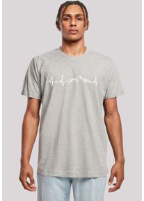 F4NT4STIC Herren T-Shirt "Herzschlag Berge Wandern", grau, casual, Gr. XXL, Obermaterial: 100% Baumwolle, Shirts, Premium Qualität