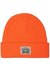 Levi's LEVI'S Damen Beanie "WOMEN'S BACKPATCH BEANIE", orange, modisch, unifarben, Obermaterial: 100% Polyacryl, Mützen