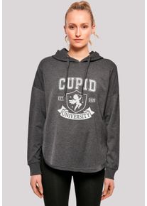 F4NT4STIC Damen Kapuzenpullover "Cupid University Valentinstag", grau, casual, Gr. S, Obermaterial: 100% Baumwolle, Pullover, Premium Qualität