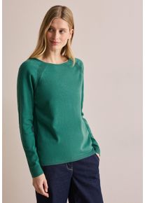 Cecil Damen Strickpullover, grün, casual, Gr. M, Strukturmuster, Web, 100% Baumwolle, Pullover, aus reiner Baumwolle