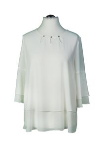 Damen Shirtbluse "HERMANN LANGE Collection Blusenshirt Kati", weiß, Gr. 44, HERMANN LANGE Collection, 100% Polyester, Blusen