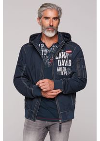 CAMP DAVID Herren Outdoorjacke, blau, casual, Gr. 4XL, bestickt, Material: 100% Baumwolle, Futter: 100% Polyester, Jacken, mit Ärmeltasche