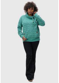 Ragwear Damen Rollkragenpullover "Rylie Print Plus", grün, modisch, Gr. 44, 70% Baumwolle, 30% Polyester, Pullover, modischer Damen Kapuzensweater