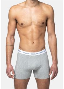 BULA Herren Boxershorts, Gr. S, grau, 95% Baumwolle, 5% Elasthan, unifarben, Unterhosen, 2er-Pack im sportlichen Design