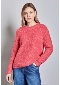 Street One Damen Rundhalspullover, rot, casual, Gr. 38, unifarben, Feinstrick, 69% Nylon, 30% Baumwolle, 1% Elasthan, Pullover, im angenehmen