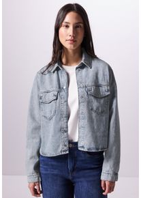 Damen Jeansbluse, blau, casual, Gr. 40, STREET ONE STUDIO, unifarben, Jeans, 70% Baumwolle, 30% Lyocell, Blusen, mit Brusttaschen