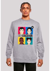 F4NT4STIC Herren Sweatshirt "Sex Education Teen Illustrated Netflix TV Series", grau, casual, Gr. S, Obermaterial: 50% Baumwolle, 50% Polyester,