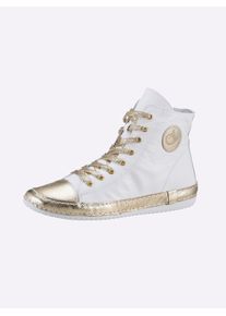 Andrea Conti Damen Sneaker, Gr. 38, gold, Leder, Glattleder, Rindsleder, modisch, Schuhe