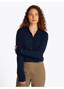 Tommy Hilfiger Damen Klassische Bluse "CASUAL BTN DOWN SHIRT LS", blau, klassisch, Gr. M, unifarben, Web, Obermaterial: 70% Baumwolle, 30% Viskose,