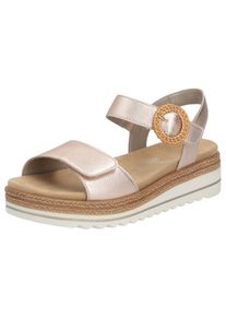 Remonte Damen Keilsandalette, Gr. 39, braun, Leder, feminin, Schuhe, Sommerschuh, Riemchensandale mit praktischem Klettverschlüssen