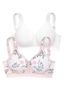 Petite Fleur Damen Soft-BH, Gr. 100, rosa, Jersey, Obermaterial: 90% Baumwolle, 10% Elasthan, klassisch, BHs, ohne Bügel aus sanfter Baumwolle