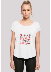 F4NT4STIC Damen T-Shirt "Cute Herzen Variety Valentinstag", weiß, casual, Gr. XXL, Obermaterial: 100% Baumwolle, Shirts, Premium Qualität
