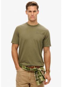 Superdry Herren Rundhalsshirt "UTILITY SPORT GRAPHIC T SHIRT", grün, modisch, Gr. S, bedruckt, Single Jersey, Obermaterial: 100% Baumwolle, Shirts