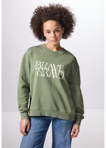 Damen Hoodie, grün, casual, Gr. 42, STREET ONE STUDIO, unifarben, Sweatware, 100% Baumwolle, Sweatshirts, aus reiner Baumwolle