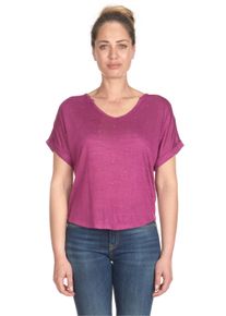 Damen T-Shirt "BIBOU", pink, Gr. L, Le Temps Des Cerises, unifarben, 54% Viskose, 46% Polyester, Shirts, mit V-Ausschnitt