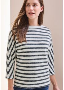 Cecil Damen Streifenpullover, blau, casual, Gr. L, gestreift, Strick, Obermaterial: 55% Polyamid, 27% Polyester, 16% Viskose, 2% Elasthan, Pullover,