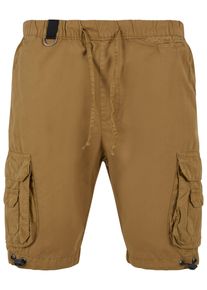 Urban Classics Herren Stoffhose "Urban Classics Herren Double Pocket Cargo Shorts", beige, Gr. XL, unifarben, 100% Baumwolle, Hosen