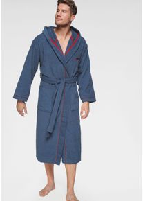 Unisex-Bademantel Kangaroos, L:120cm in Gr. M, blau, Walkfrottee, Hausmäntel, "Luke, ideal für Sauna & Spa, Hotelbademantel, Morgenmantel", für Damen