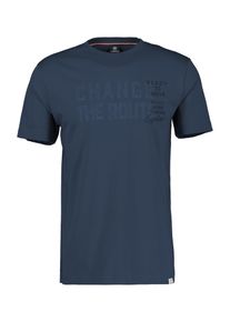 Lerros Herren T-Shirt "Lerros T-Shirt mit Brustprint", blau, Gr. 5XL, 100% Baumwolle, Shirts