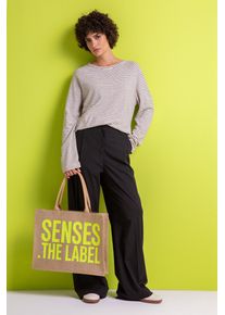 Damen Beuteltasche, SENSES.THE LABEL, beige, Jute, bedruckt, Taschen