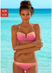 Venice Beach Damen Bandeau-Bikini, pink, Gr. 34, Farbverlauf, Polyamid, Bikini-Sets, mit herausnehmbaren Cups, abnehmbare Träger, mit seitlichen