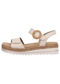 Remonte Damen Keilsandalette, Gr. 39, beige, Leder, feminin, Schuhe, Sommerschuh, Riemchensandale mit praktischem Klettverschlüssen