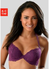 Vivance Damen Push-up-BH, Gr. 70, lila, Spitze, Obermaterial: 91% Polyamid, 9% Elasthan, feminin, BHs, mit 2 Tragevarianten, Dessous