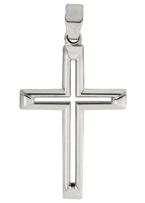 Firetti Damen Ketten-Anhänger "Schmuck Geschenk Halsschmuck Anhänger für Halskette Kreuz", Edelstahl, 2,1 g, silber, Edelstahl, Schmuckanhänger, Made