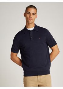 Tommy Hilfiger Herren Poloshirt "ESSENTIAL COTTON KNITTED POLO", blau, casual, Gr. M, Strick, Obermaterial: 100% Baumwolle, Shirts