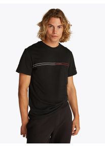 Tommy Jeans Herren Kurzarmshirt "TJM SLIM ENTRY GRAPHIC TEE EXT", schwarz, casual, Gr. M, Single Jersey, Obermaterial: 100% Baumwolle, Shirts, Mit