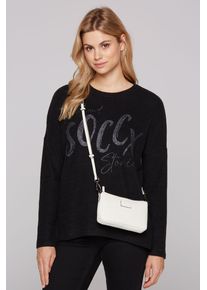 SOCCX Damen Umhängetasche, weiß, Polyurethan (PU), unifarben, Taschen, mit abnehmbarem Schulterriemen