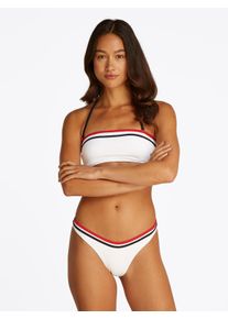 Damen Bikini-Hose "HIGH LEG CHEEKY", weiß, casual, Gr. L, Tommy Hilfiger Swimwear, unifarben mit Farbeinsätzen, Polyamid, Badehosen, mit farbigen