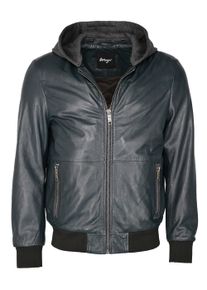 Maze Herren Lederjacke "42021199", blau, Gr. S, Obermaterial: 100% Leder, Lamm / Futter: 100% Baumwolle / Ärmelfutter: 100% Polyester / Futter