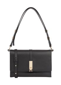 Tommy Hilfiger Damen Schultertasche "TH HERITAGE SHOULDER BAG", schwarz, Lederimitat, Taschen, Damen Abendtasche, Clutch, Mini Bag, Handtasche,
